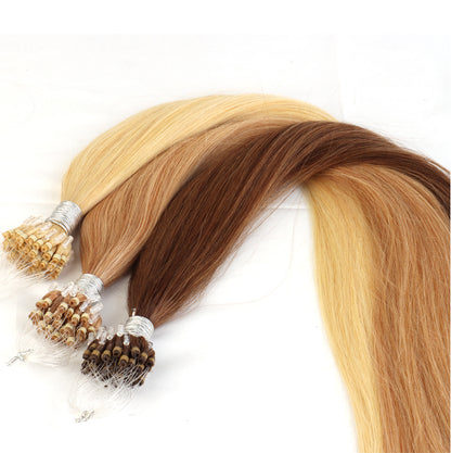 100% Remy Human Hair Micro Ring Hair Extensions 10-28 Inch 100g Per Piece