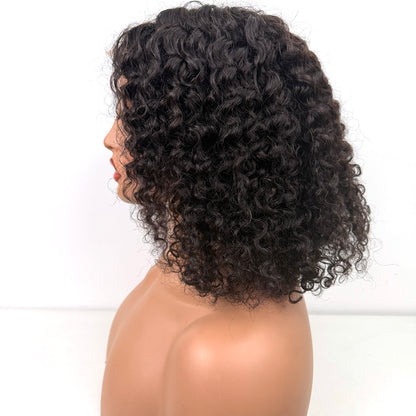 2*6 Curly Bob Wig 12Inches Natural Color 100% Human Hair