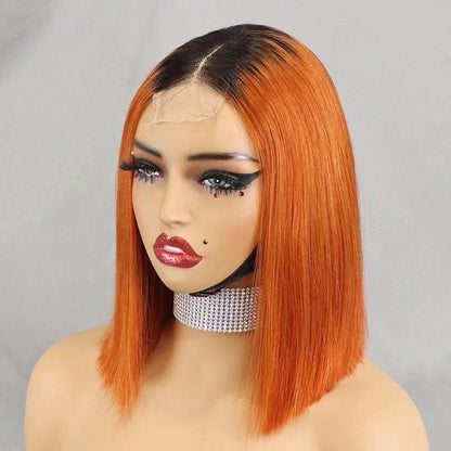 2×6 Lace #1BT350  Human Hair Bob Wig
