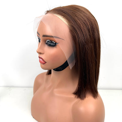 13*4 Bob Wig Transparent Lace #4 Brazilian Human Hair 10Inches