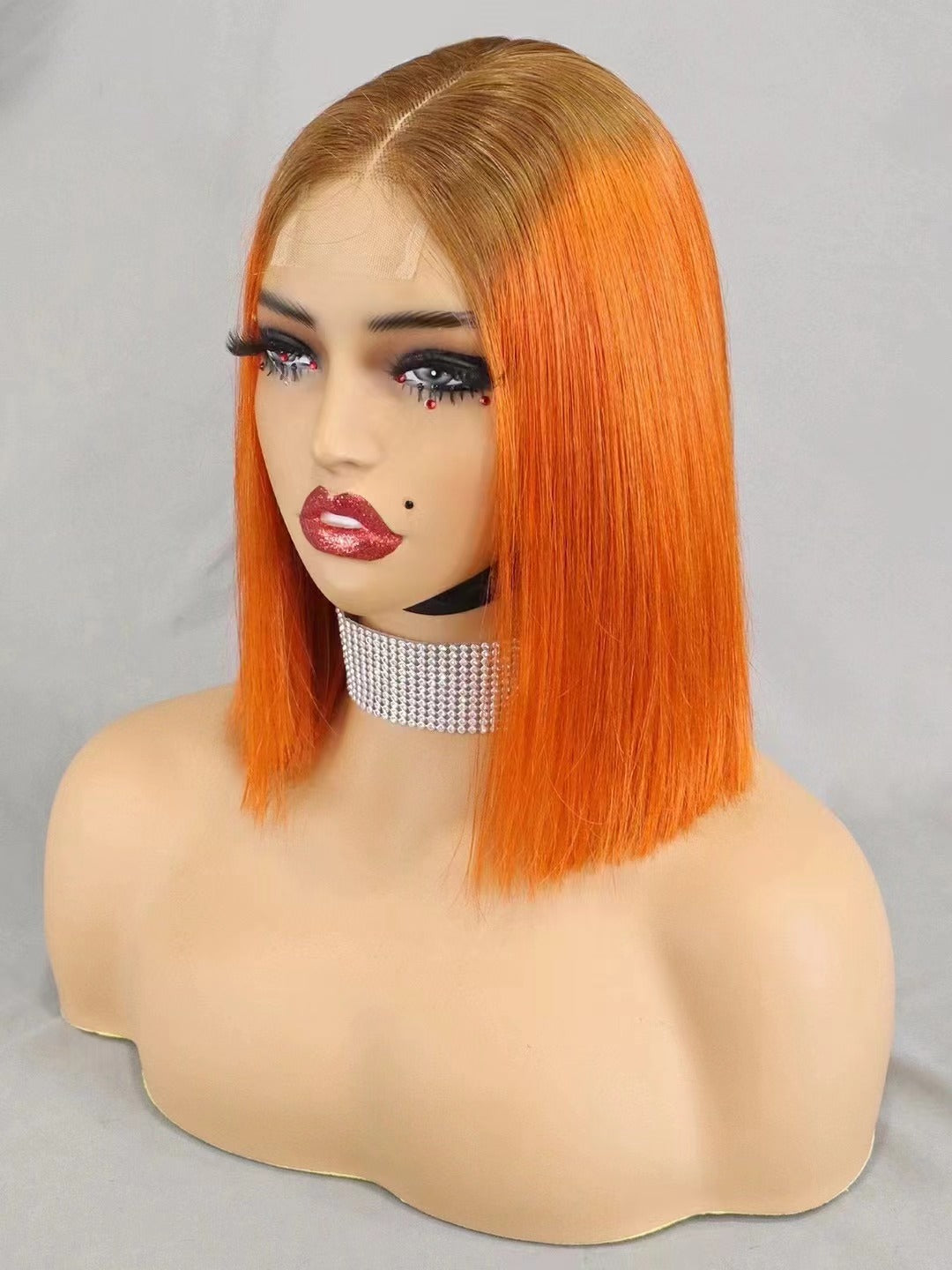 2×6Lace  #4T350  Human Hair Bob Wig