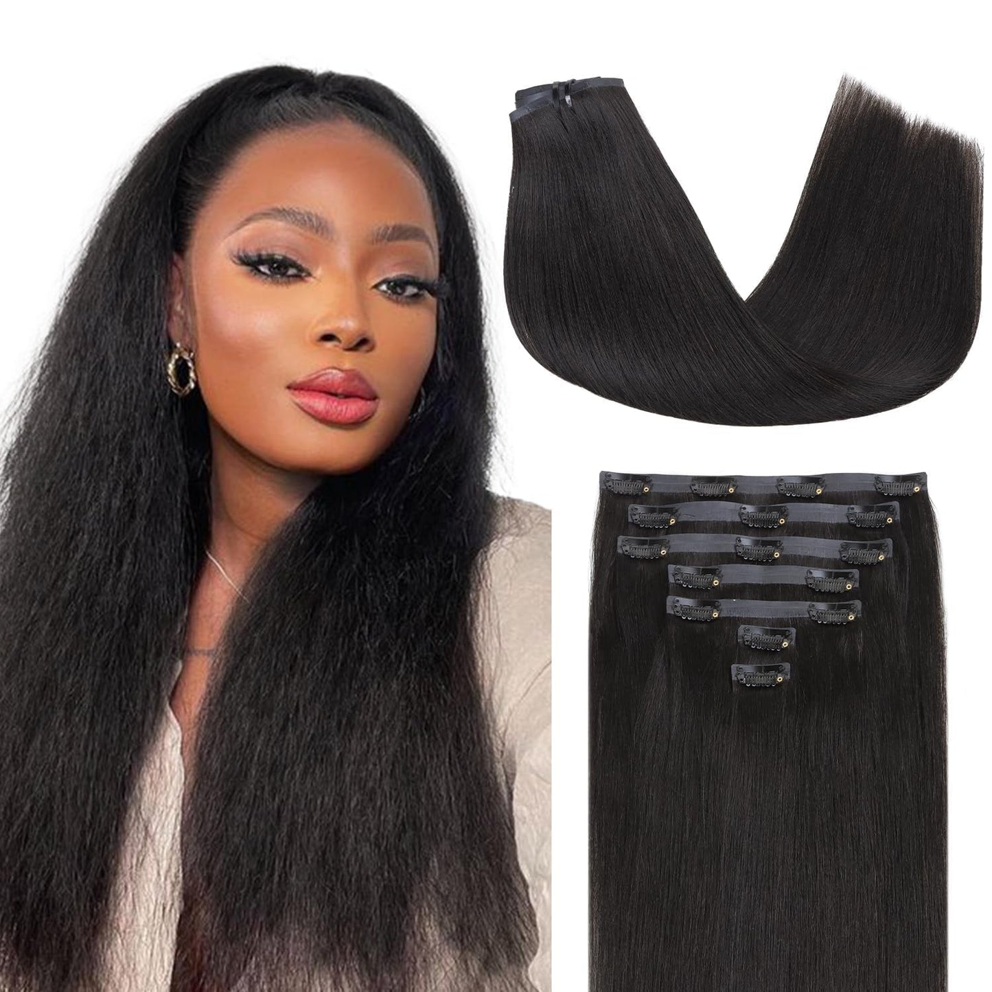 100% Remy Human Hair PU seamless Clip-in Hair Extensions