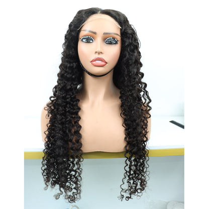 5*5 Lace Closure Wig 32Inches Curly Natural Color Human Hair Wig