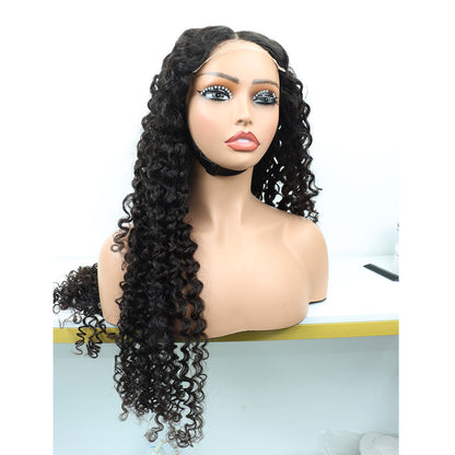 5*5 Lace Closure Wig 32Inches Curly Natural Color Human Hair Wig