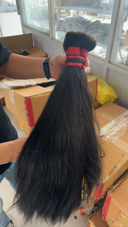 Natural Color Hair Bulk 100% Human Hair No Weft