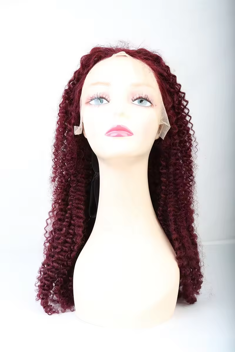 13x4 Lace Front kinky curly 99j Barzlian human hair Wig