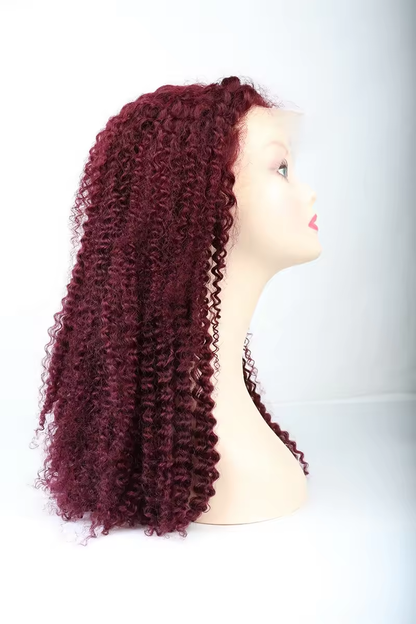 13x4 Lace Front kinky curly 99j Barzlian human hair Wig