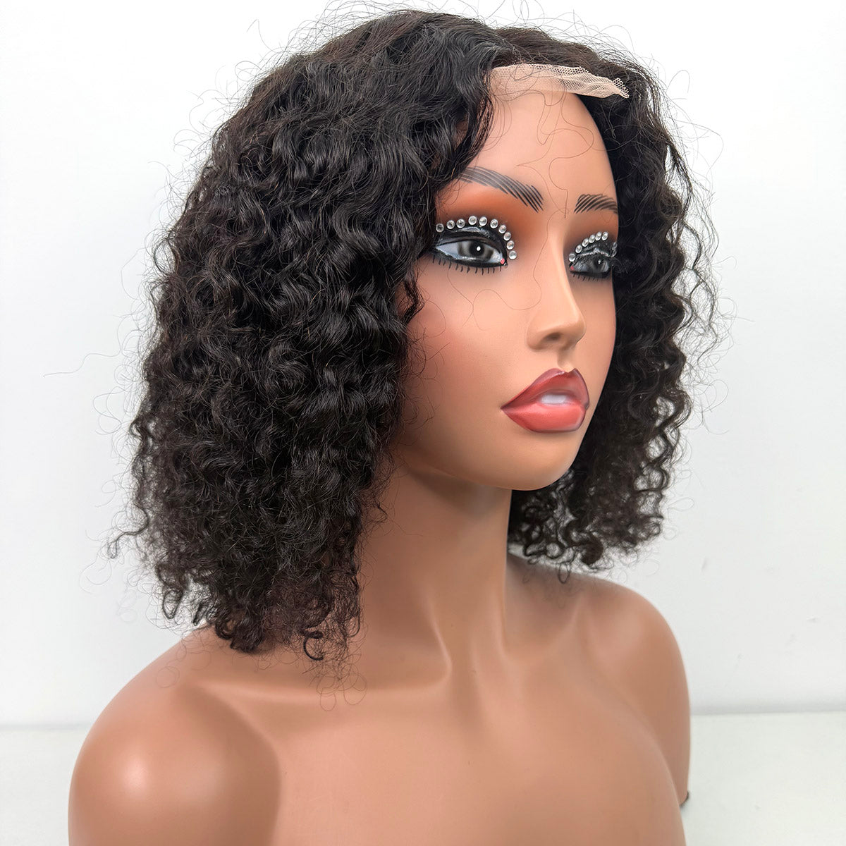 2*6 Curly Bob Wig 12Inches Natural Color 100% Human Hair