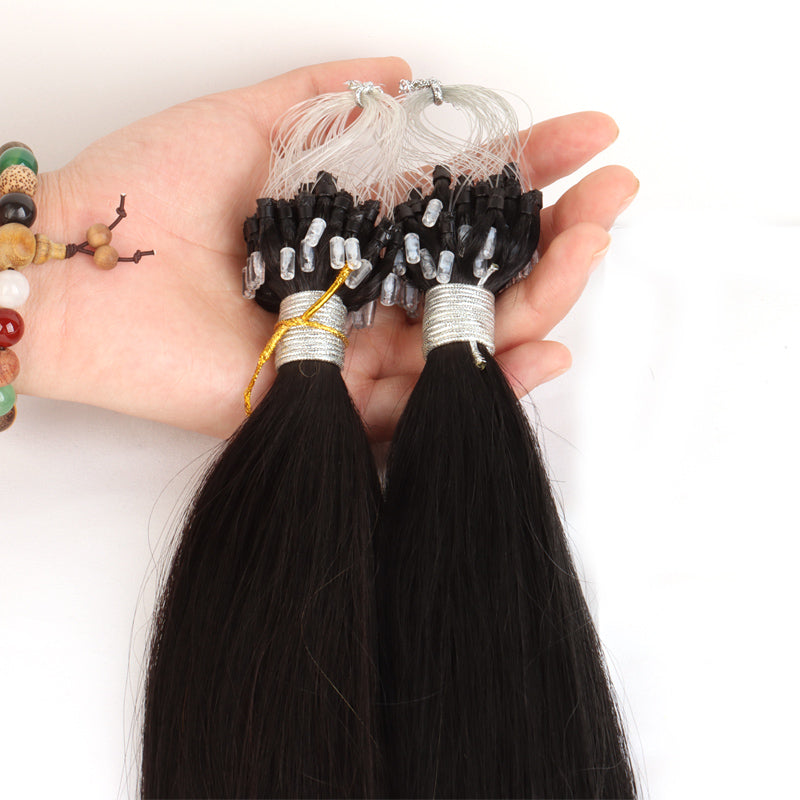 100% Remy Human Hair Micro Ring Hair Extensions 10-28 Inch 100g Per Piece