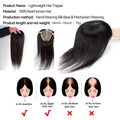 5*5 Mono Base Hair Topper for Women Natural Color