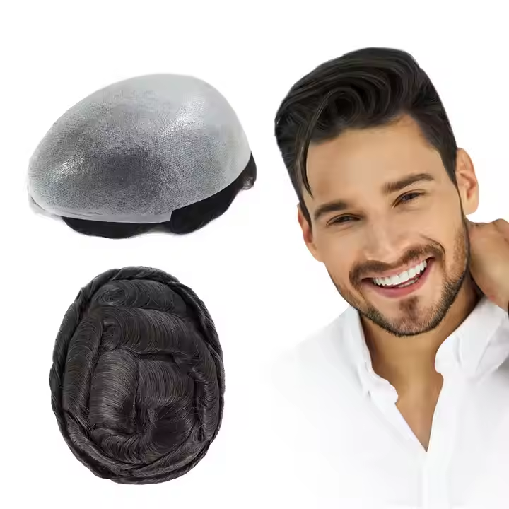 8x10 Inch 100% Human Hair Q6 Style Men's Toupee