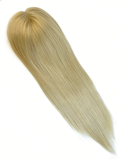 High density silk base 3"x5",4"x5", 5"x6",6"x7" hair toppers in blonde #613 color for thin hair