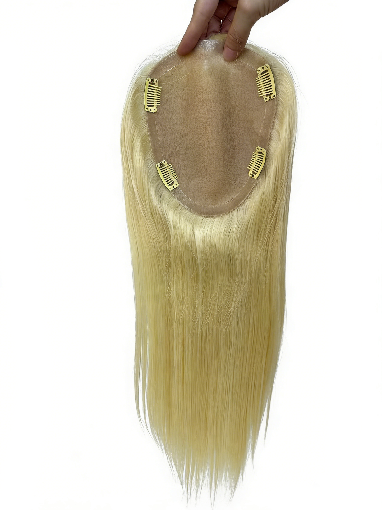High density silk base 3"x5",4"x5", 5"x6",6"x7" hair toppers in blonde #613 color for thin hair