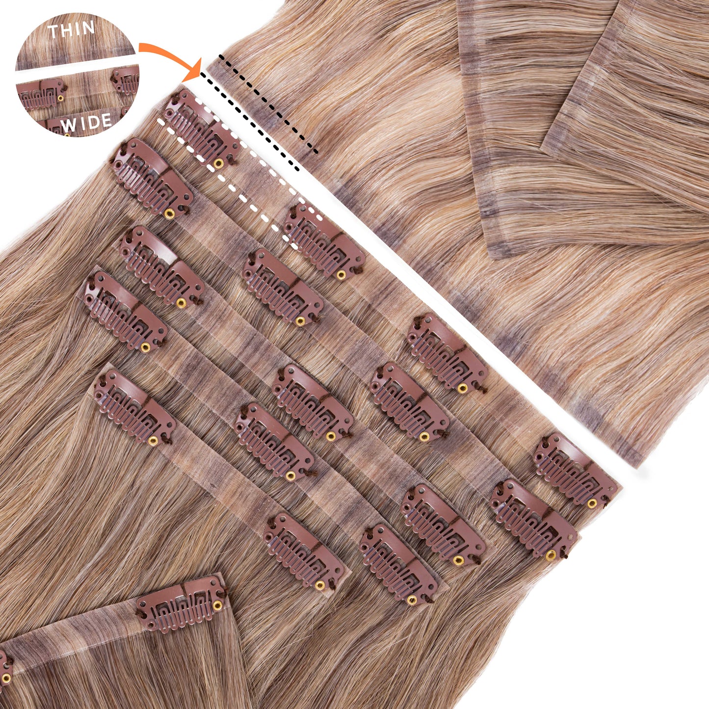 100% Remy Human Hair Clip-in Hair Extensions