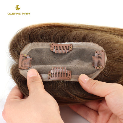 3x5 Swiss Lace Hair Topper for Women, Lightweight Clip on Top Hairpiece