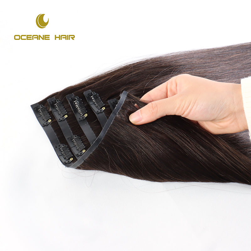 100% Remy Human Hair PU seamless Clip-in Hair Extensions
