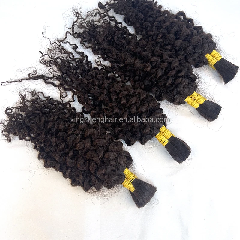 Short Curly Hair Bulk Wholesale Price Natural Color Brazilian Human Hair