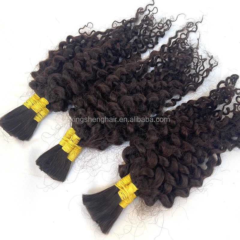 Short Curly Hair Bulk Wholesale Price Natural Color Brazilian Human Hair