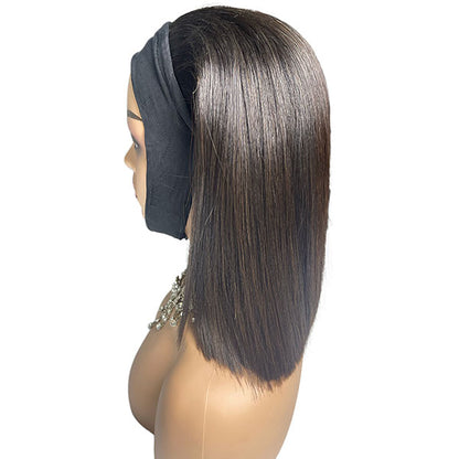12　inch natural color headband wig - 100% human hair headpiece  headband Bob wig