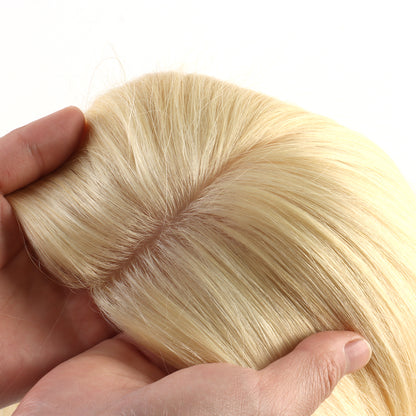 High density silk base 3"x5",4"x5", 5"x6",6"x7" hair toppers in blonde #613 color for thin hair