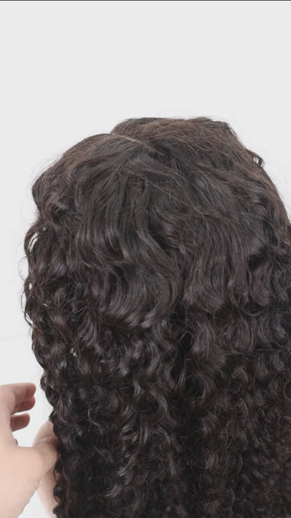 5*5 Lace Closure Wig 32Inches Curly Natural Color Human Hair Wig