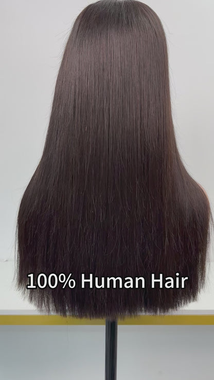 5*5 Raw Hair Lace Closure Wigs Natural Color Indian Human Hair
