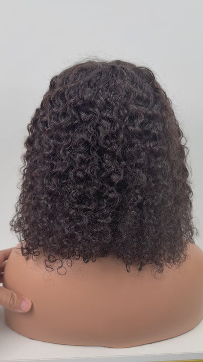 2*6 Curly Bob Wig 12Inches Natural Color 100% Human Hair