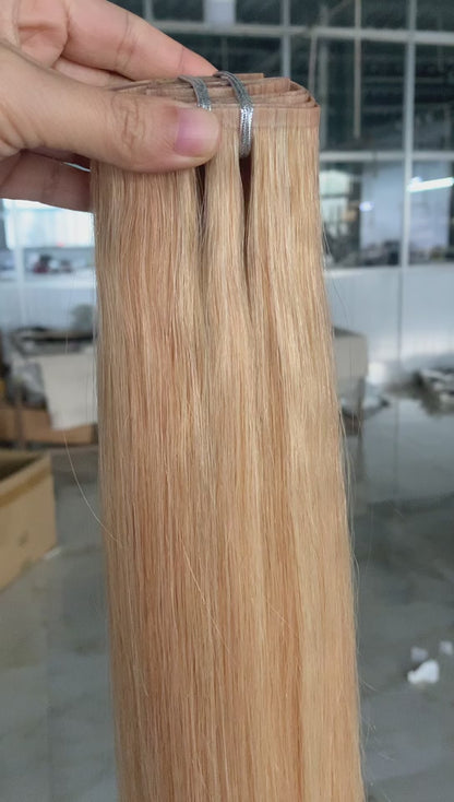 100% Remy Human Hair PU seamless Clip-in Hair Extensions