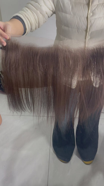 Dark Brown 13*2 Hairline Invisible Lace Frontal 100% Human Hair