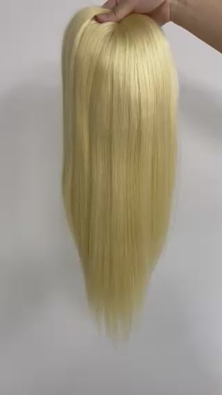 High density silk base 3"x5",4"x5", 5"x6",6"x7" hair toppers in blonde #613 color for thin hair