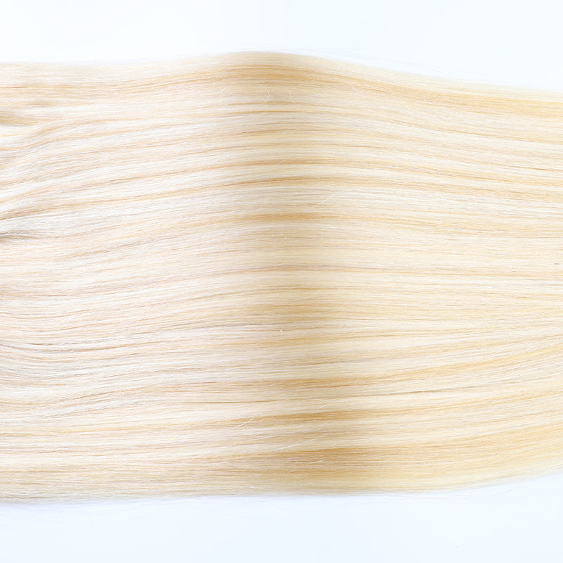 Oceane hair PU Seamless Clip In Platinum Blonde Silky Brazilian Remy Human Hair Extension(#27/613)