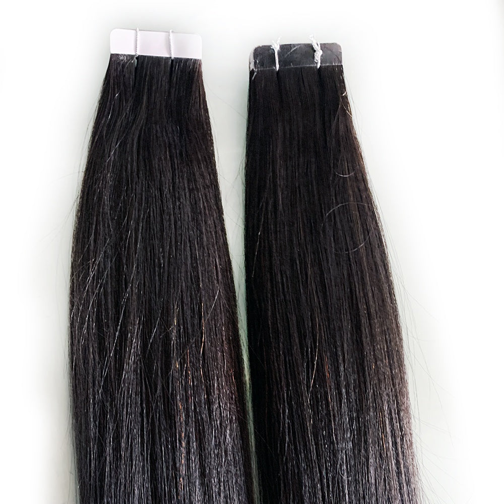 OCEANE HAIR Wholesale Light Yaki Straight Tape In Human Hair Extensions Brazilian Tape In Yaki Hair Extensions