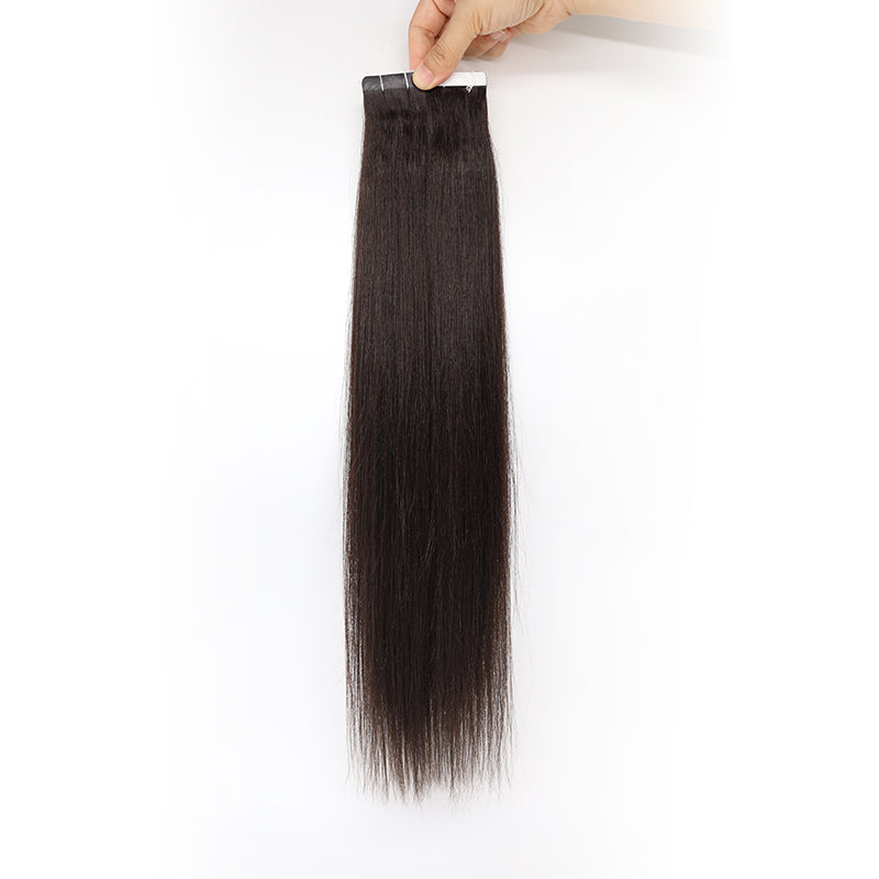 Oceane hair Best Tape in virgin hair extension Straight Human Hair for Women Beauty (Black Remy Hair)