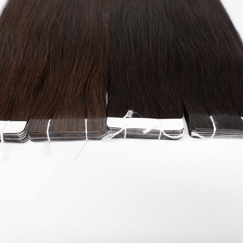 Oceane hair Best Tape in virgin hair extension Straight Human Hair for Women Beauty (Black Remy Hair)