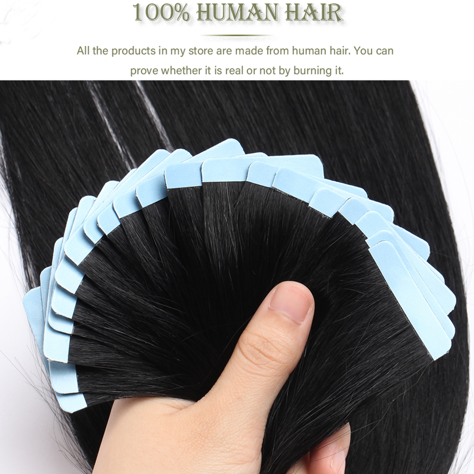Tape in Hair Extension Unprocessed Brazilian Human Hair 100% Remy Human Hair Extensions