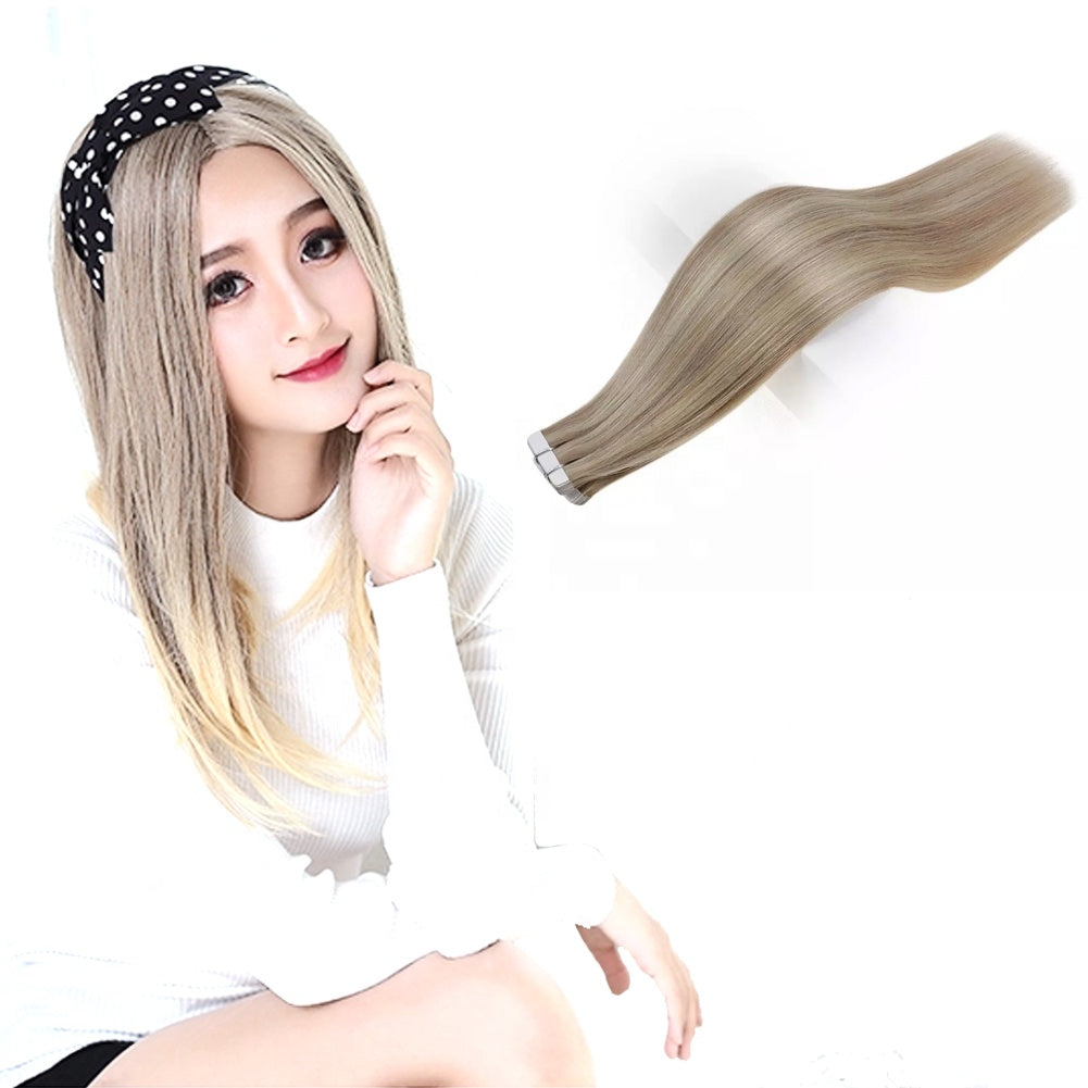 Wholesale Virgin Silky Straight Tape In Hair Extensions 100% Human Hair For women